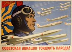 Original Vintage Soviet Propaganda Poster - Soviet Aviation Pride Of People!