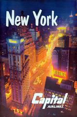 Original Vintage Travel Advertising Poster For New York By Capital Airlines