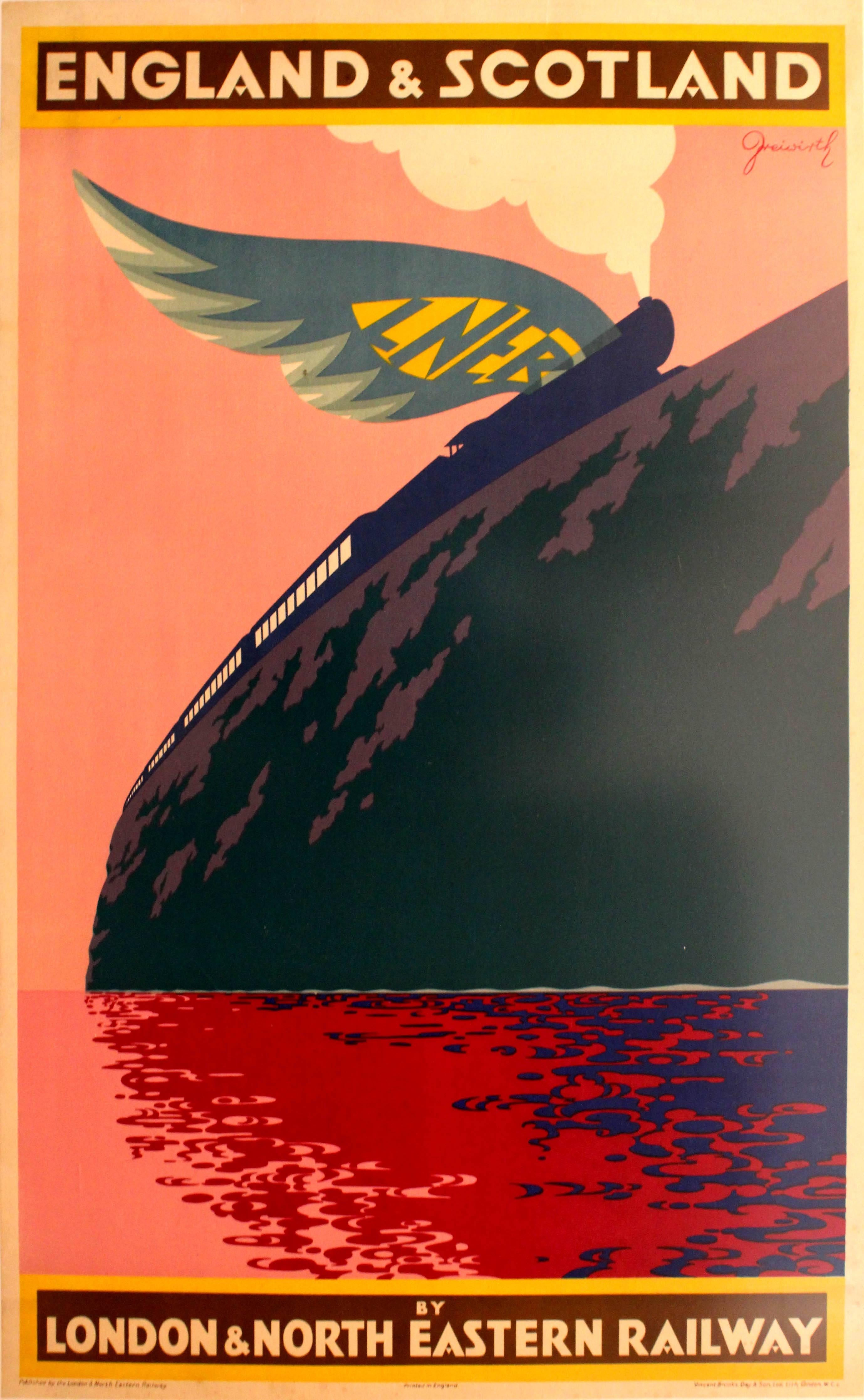 Ladislas Freiwirth Print - Original 1930s LNER Poster: England & Scotland By London & North Eastern Railway