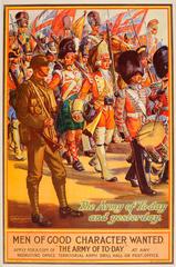 Original 1926 Military Army Recruitment Poster - Men Of Good Character Wanted