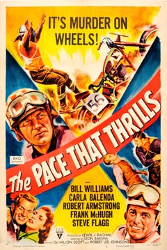 Original Vintage Movie Poster For A Motorcycle Racing Film The Pace That Thrills
