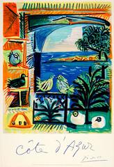 Vintage Original 1962 Travel Poster By Pablo Picasso For The Cote d'Azur French Riviera 