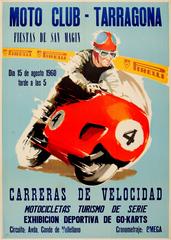Vintage Original Sport Event Poster: Tarragona Fiestas De San Magin 1960 Motorcycle Race