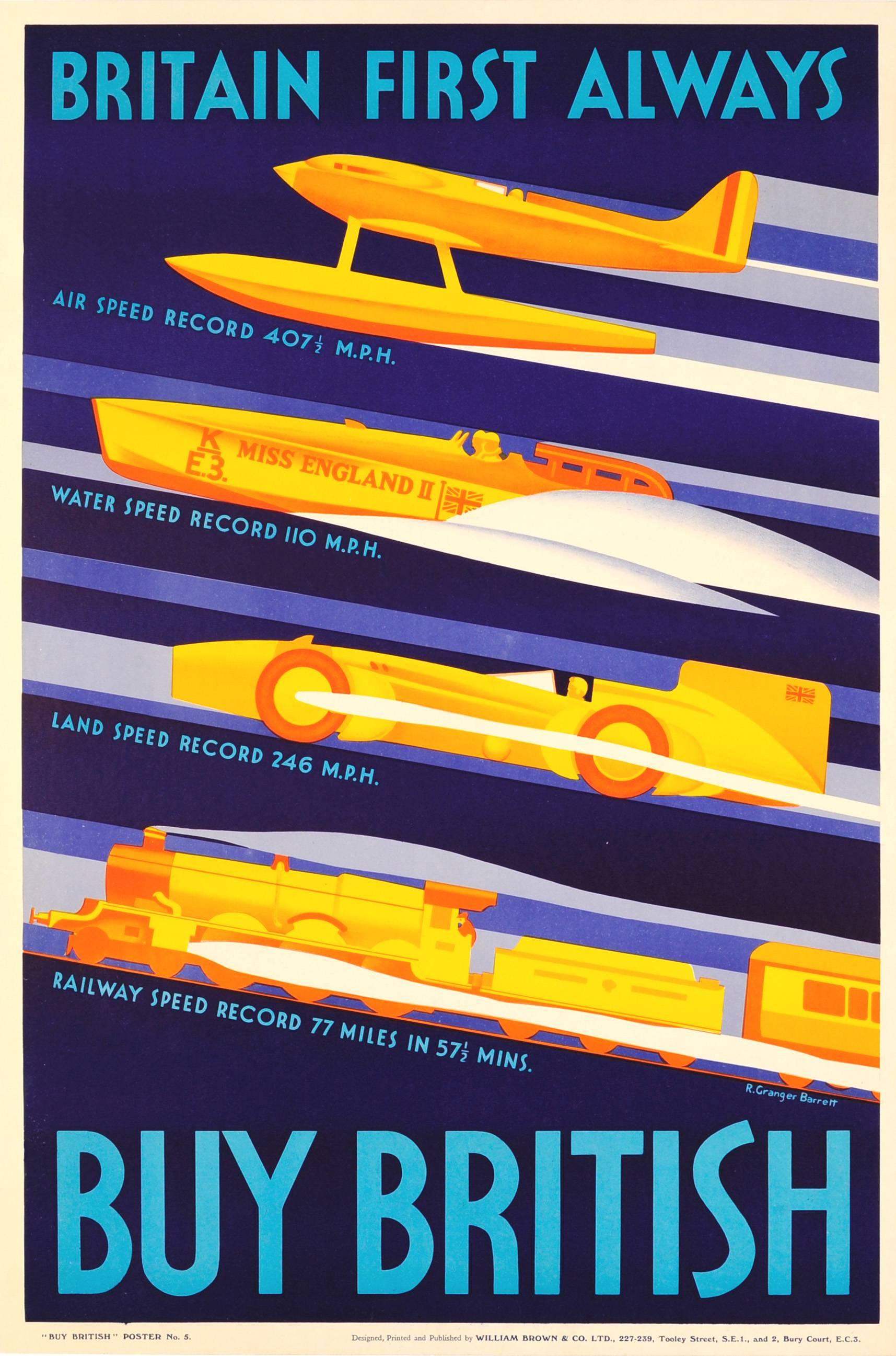 R. Granger Barrett Print ��– Original Poster des Empire Marketing Board aus den 1930er Jahren: Immer zuerst Großbritannien - Kaufen Sie Briten