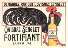 Original Vintage 1920s Advertising Poster For A Cognac Drink - Ovignac Senglet