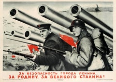 Original Vintage World War Two Soviet Propaganda Poster - Security Of Leningrad