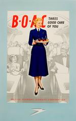 Original Vintage Reise-Werbeplakat – BOAC Takes Good Care Of You