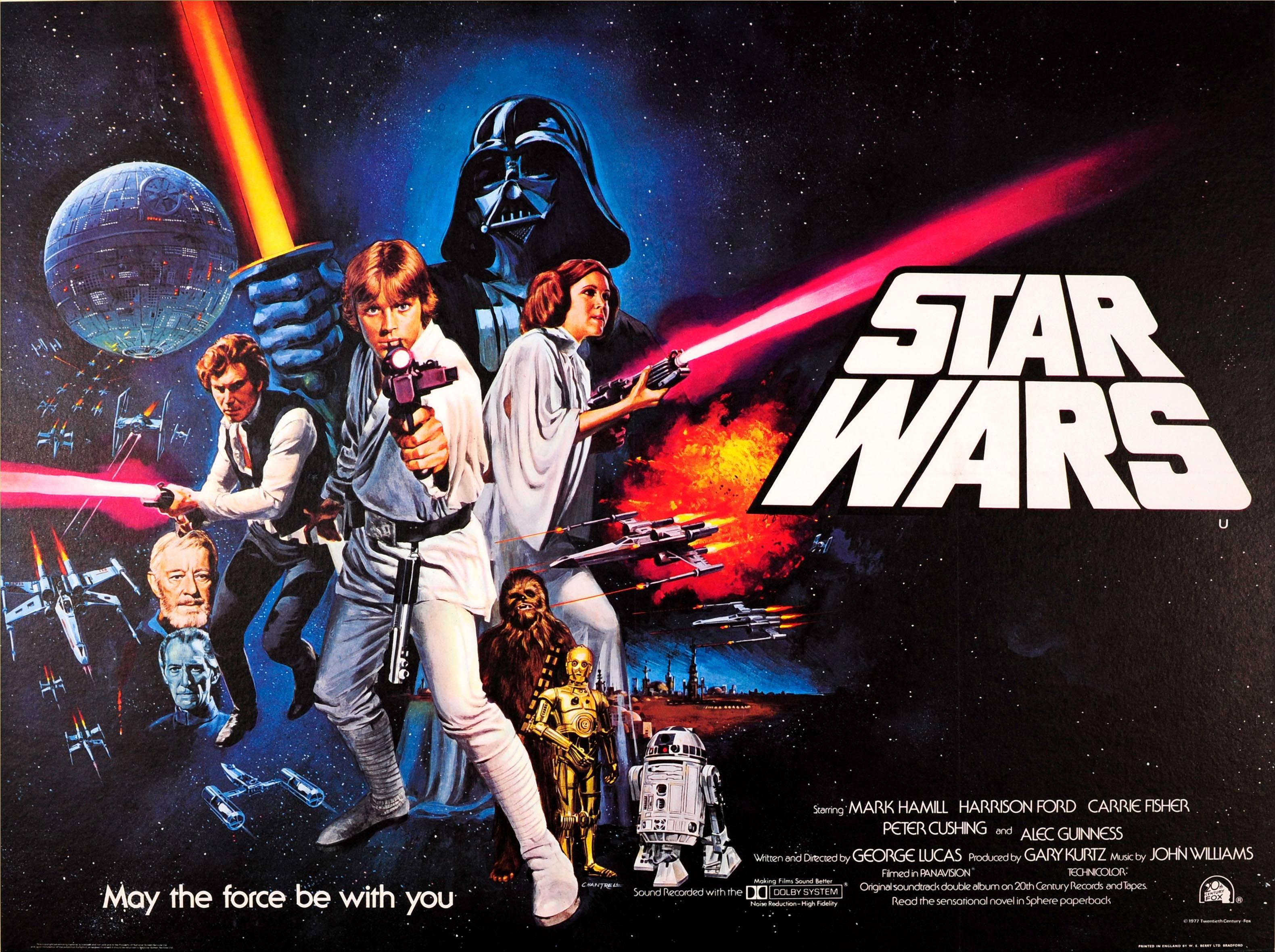 Tom William Chantrell Print - Original Vintage 1977 Pre-Oscars Movie Poster For The Iconic Film Saga Star Wars