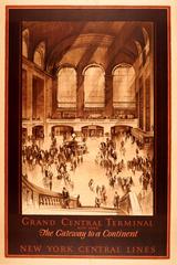 Original Vintage Travel Advertising Poster For Grand Central Terminal New York