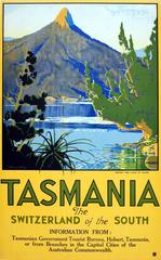 Original 1940s Travel Advertising Poster - Tasmania The Switzerland Of The South