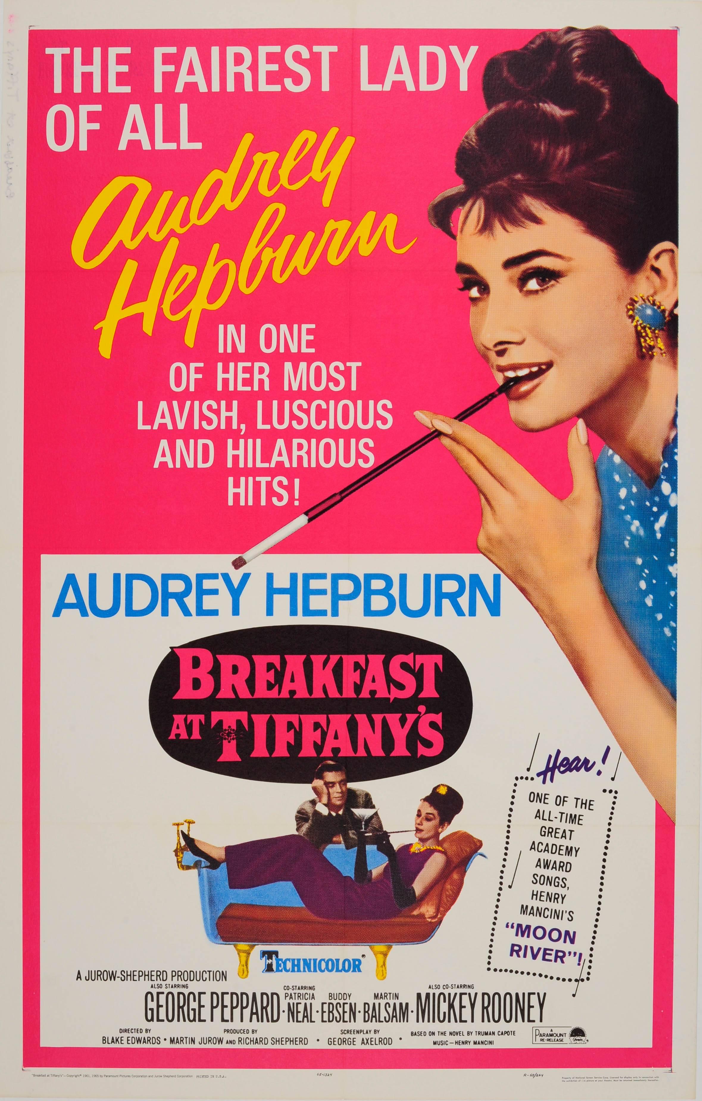 Unknown Print - Original 1965 Re-Release Movie Poster: Audrey Hepburn In Breakfast At Tiffany's