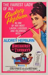 Vintage Original 1965 Re-Release Movie Poster: Audrey Hepburn In Breakfast At Tiffany's