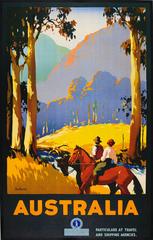 Affiche publicitaire de voyage originale des années 1920 par James Northfield - Australie