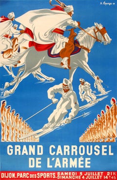 Original Vintage Poster For The Grand Army Carousel / Grand Carrousel De l'Armee