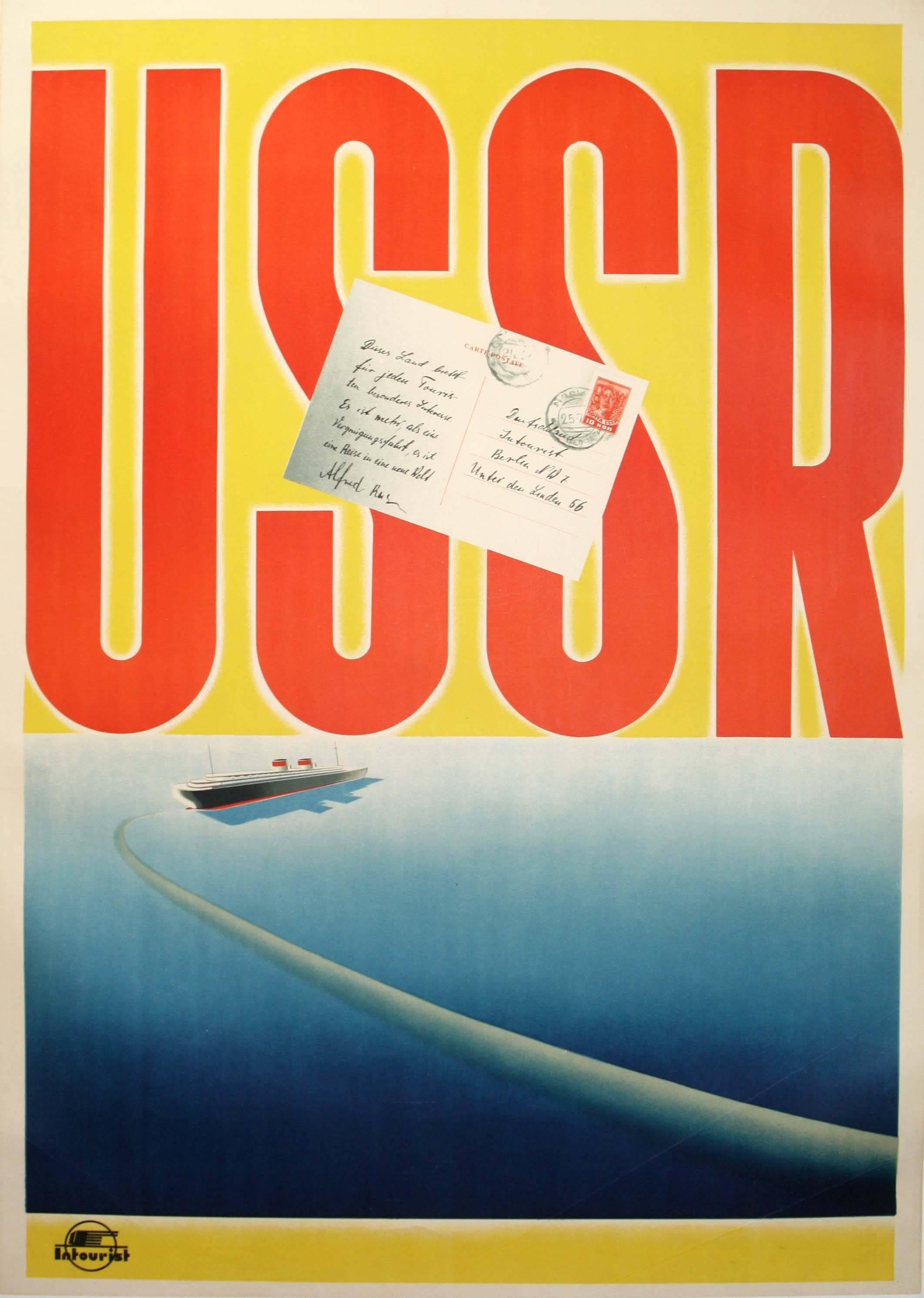Original Vintage Soviet Intourist Travel Advertising Poster By N. Zhukov - USSR
