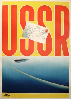 Affiche publicitaire originale de voyage soviétique vintage par N. Zhukov - URSS