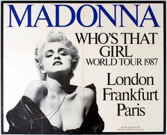 Original Vintage 1987 "Queen Of Pop" Music Tour Poster - Madonna Who's That Girl