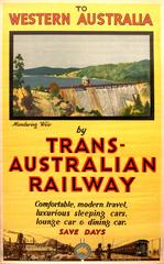 Original Vintage Travel Poster: To Western Australia By Trans-Australian Railway