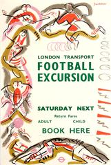 Original Vintage Sport Advertising Poster - London Transport Football Excursion