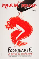 Original Retro Moulin Rouge Paris Centenary Revue Cabaret Poster By Rene Gruau