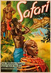 Original Vintage Documentary Movie Poster: Safari - Wilhelm Eggert Across Africa