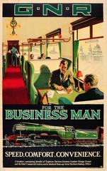 Original Antique Great Northern Railway Poster - G.N.R. For The Business Man