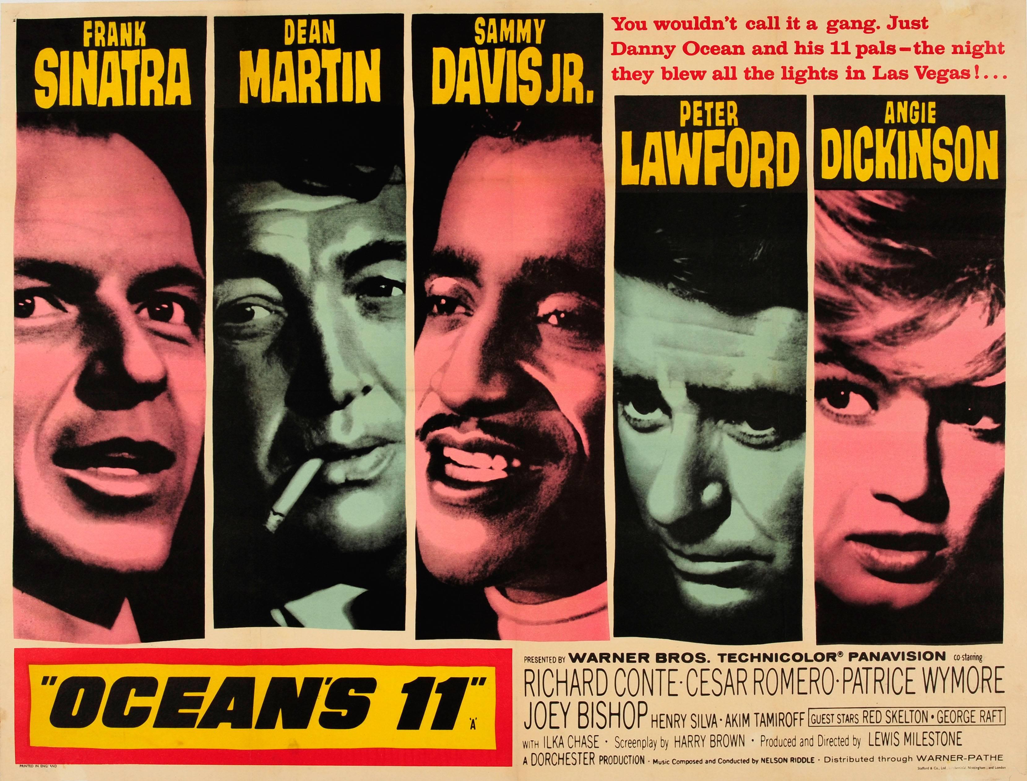 Unknown Print - Original Vintage Classic Movie Poster For Ocean's 11 - Sinatra And The Rat Pack