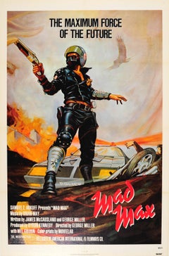 Original Vintage- Sci-Fi-Filmplakat - Mad Max - Mel Gibson & Musik von Brian May