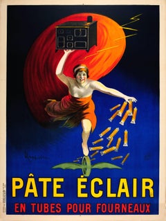 Original Antique Food Advertising Poster By Leonetto Cappiello For Pate Eclair