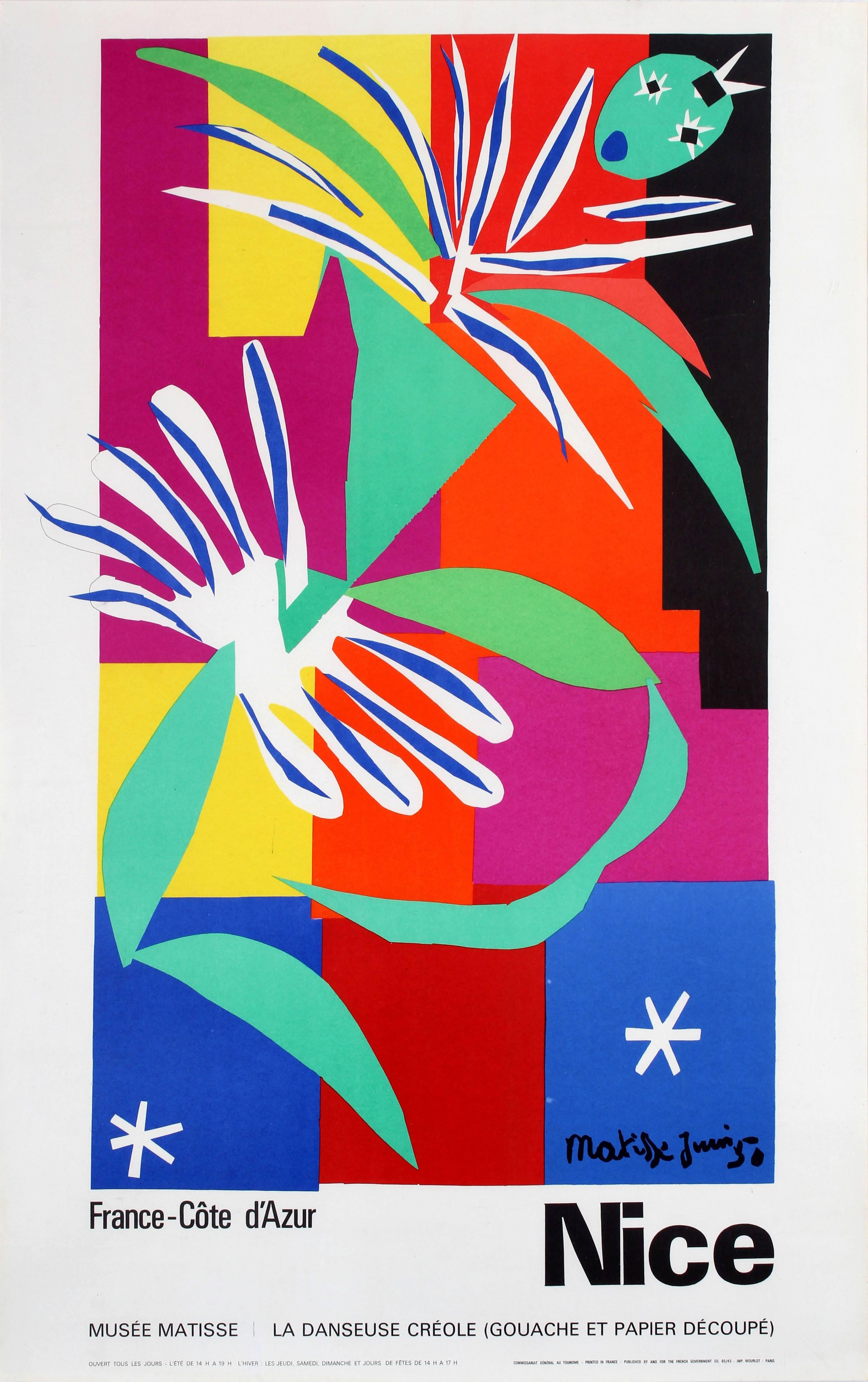 (after) Henri Matisse Print - Vintage Nice Cote D'Azur Poster - Matisse Museum - La Danseuse Creole