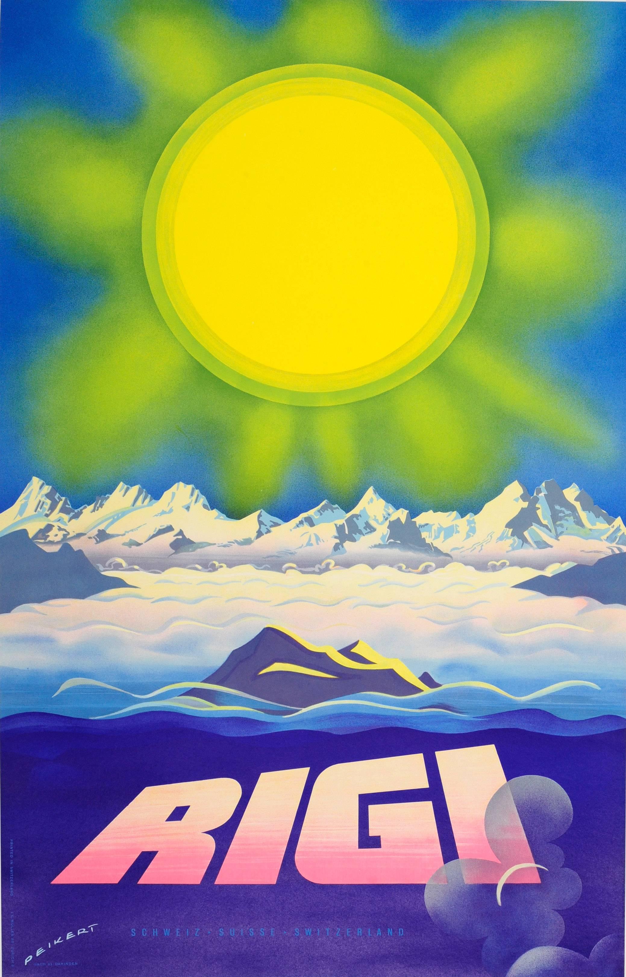 Martin Peikert Print - Original Vintage Travel Poster Advertising Rigi - Mountains In The Swiss Alps