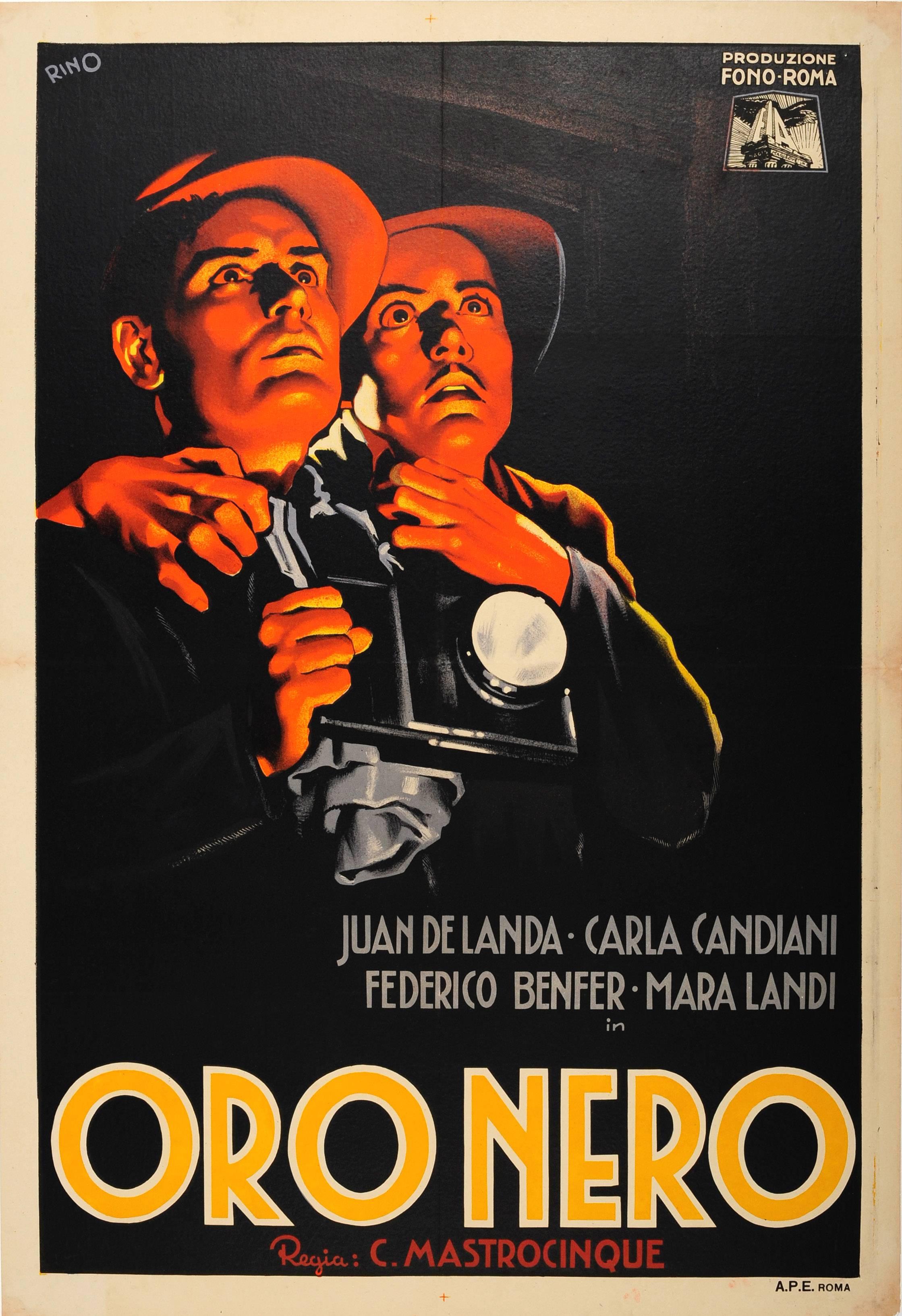 Unknown Print - Original Vintage Movie Poster For An Italian Drama Film - Oro Nero / Black Gold