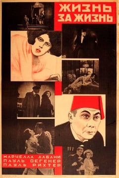Original Soviet Constructivist Design Movie Poster For A Silent Film - Dagfin