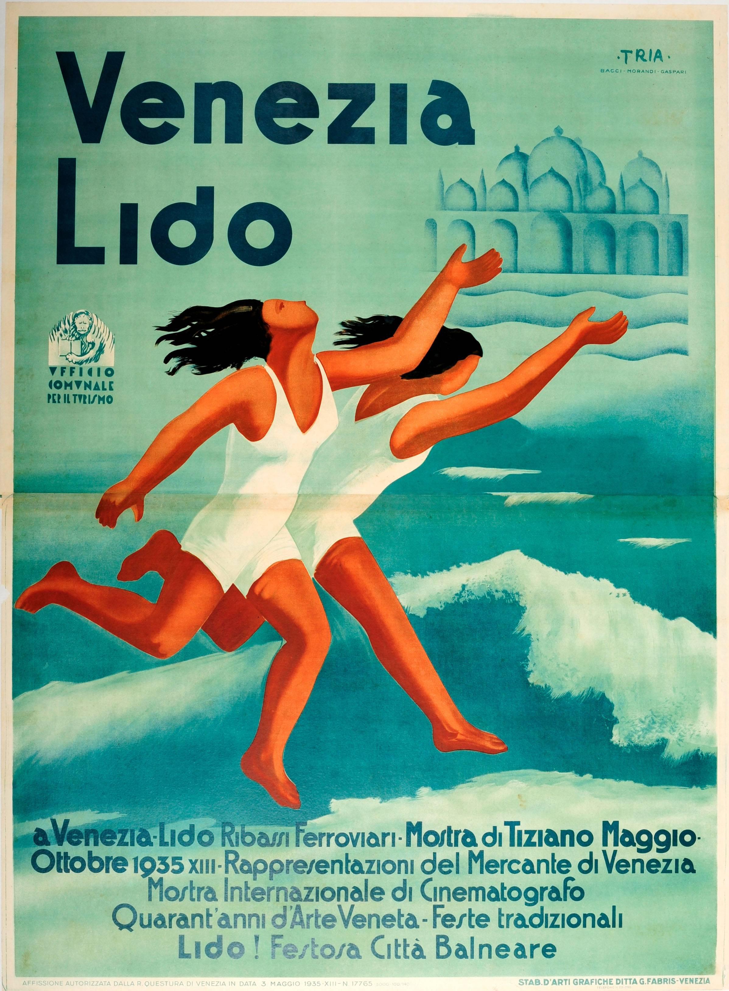 TRIA Print - Original Vintage Poster For The 1935 Art And Film Festival Events At Venice Lido