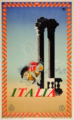 Original Vintage ENIT Italian Railways Travel Poster By Cassandre - Italia Italy