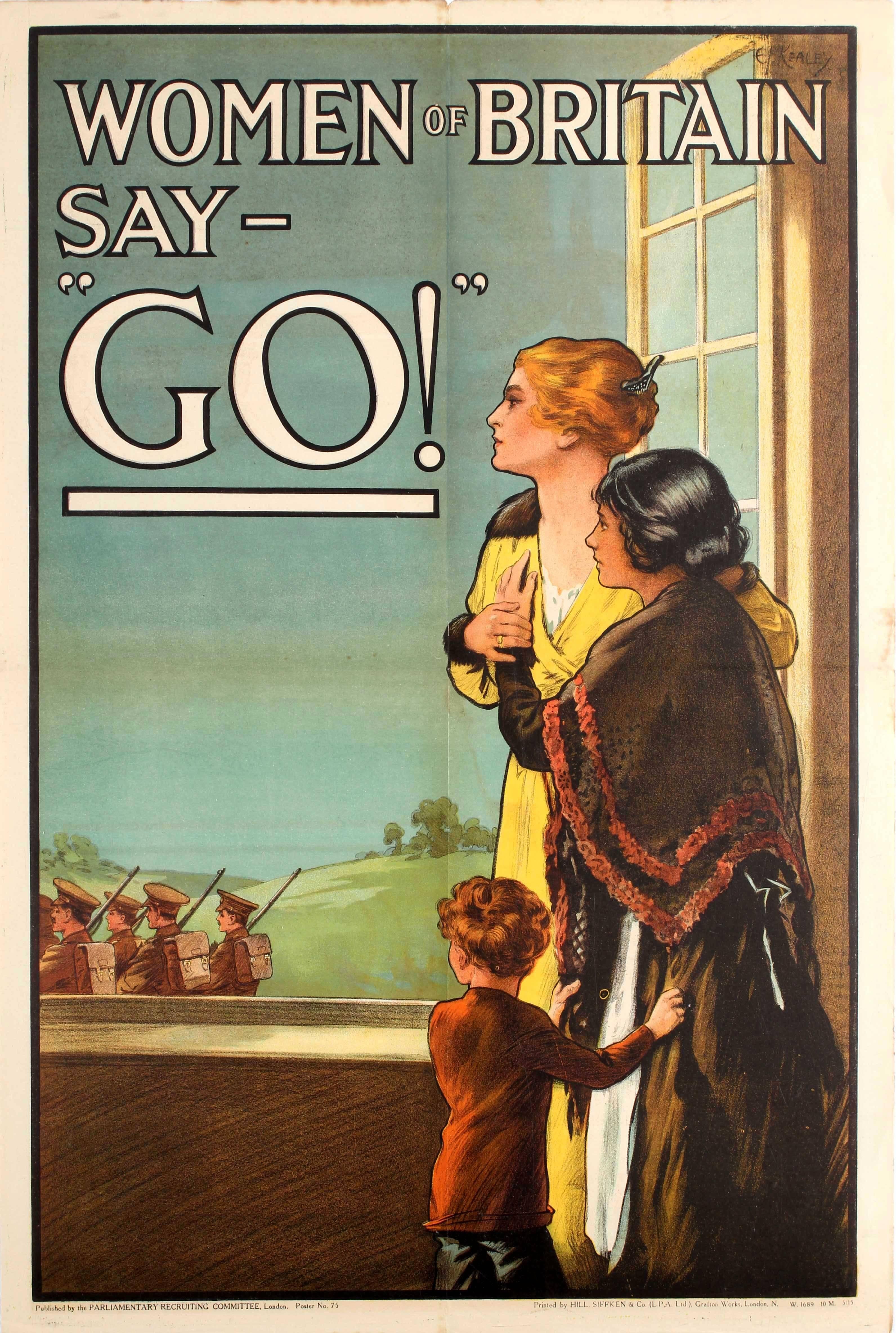 E.V. Kealey Print - Original Iconic World War One Propaganda Poster - Women Of Britain Say "Go!"