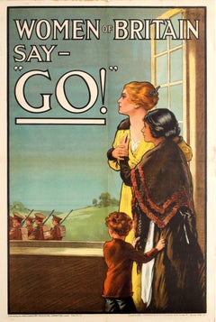 Original Iconic World War One Propaganda Poster - Women Of Britain Say "Go!"