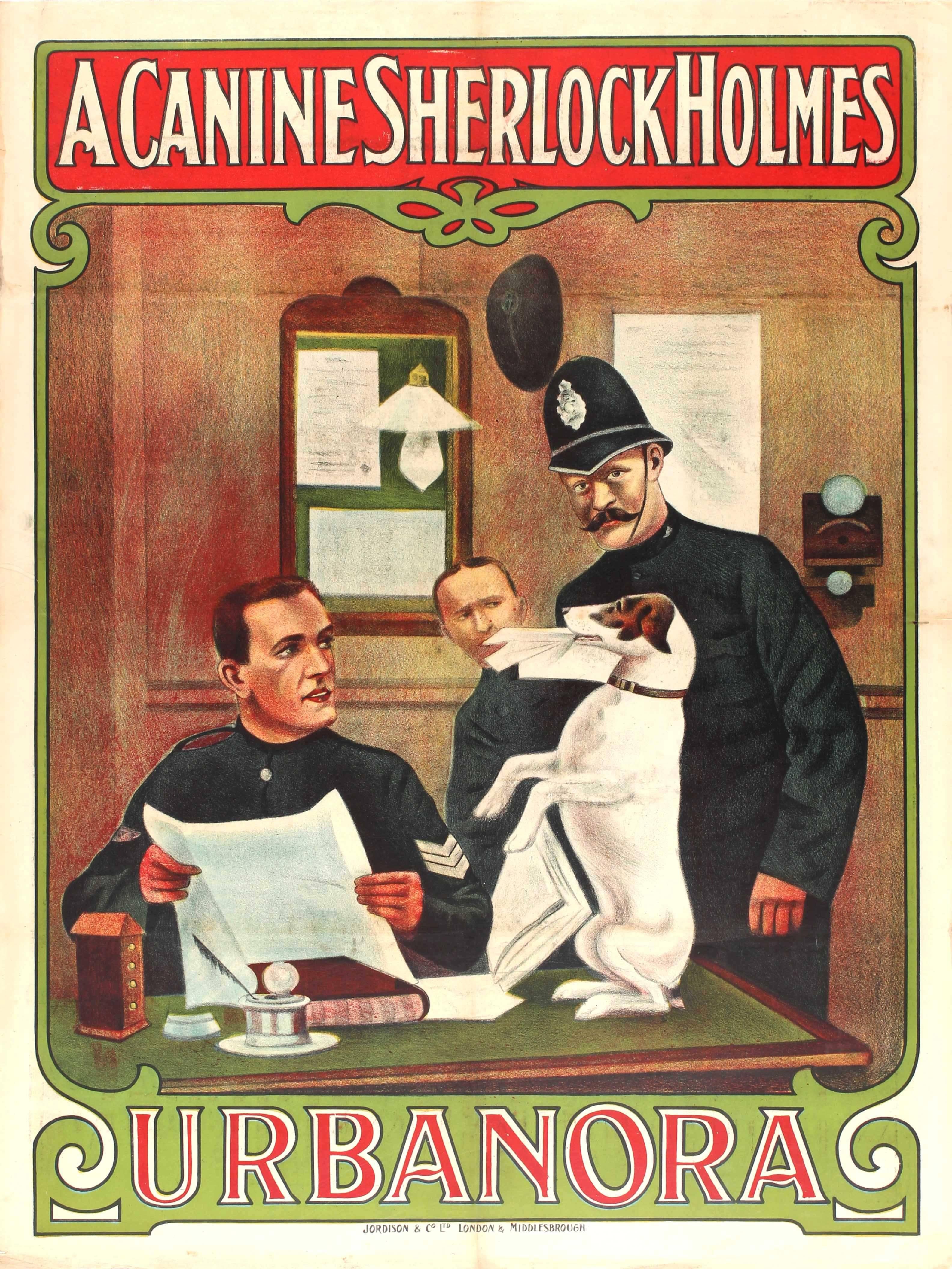Unknown Print - Rare Original Film Poster - A Canine Sherlock Holmes Urbanora The Dog Detective