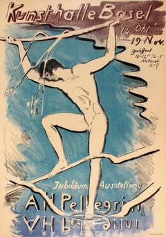 Original Vintage Pellegrini Art Exhibition Poster - Jubilaums Ausstellung Basel