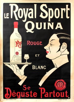 Large Original French Wine Liquor Aperitif Drink Poster For Le Royal Sport Quina