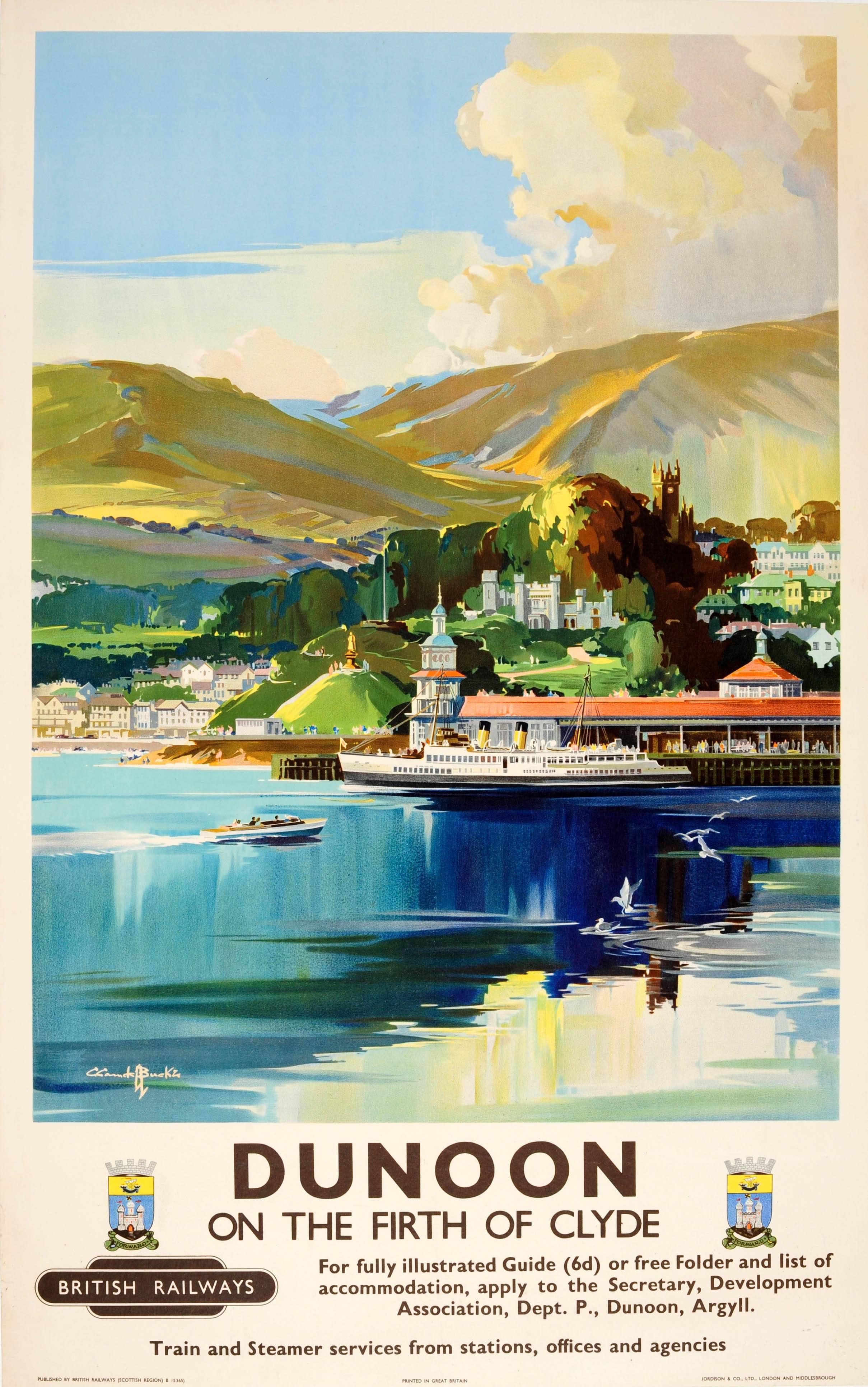 Claude Buckle Print - Original Vintage British Railways Poster - Dunoon On The Firth Of Clyde Scotland
