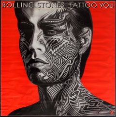 Affiche musicale vintage d'origine avec Mick Jagger - Rolling Stones Tattoo You