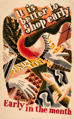 Affiche rétro originale des transports à Londres « It Is Better To Shop Early In The Month » (Faire des achats tôt dans le mois)