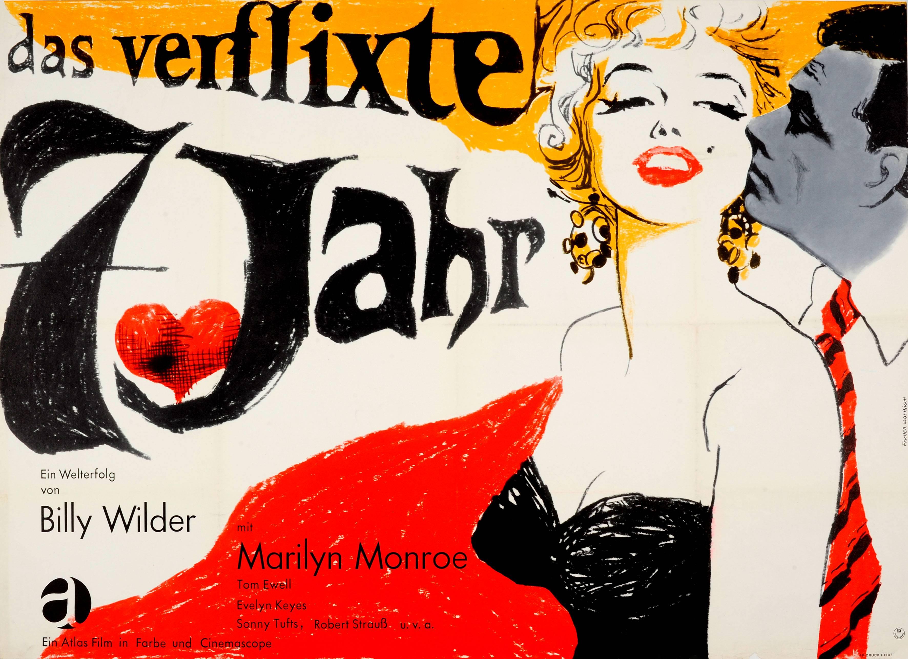 Dorothea Fischer Nosbisch Print - Original Vintage Movie Poster For The Seven Year Itch Starring Marilyn Monroe