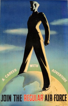 Original Vintage WWII Military Recruitment Poster - Join The Regular Air Force