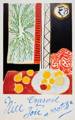 Original Vintage Travel Poster By Matisse For Nice France - Work And Happiness