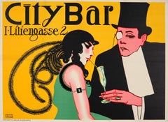 Original Vienna Secessionism Design Poster For City Bar - Now Eden Bar - Austria