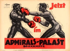 Original Early Admiralspalast Boxkampf Poster - Boxing At Admiral Palace Berlin