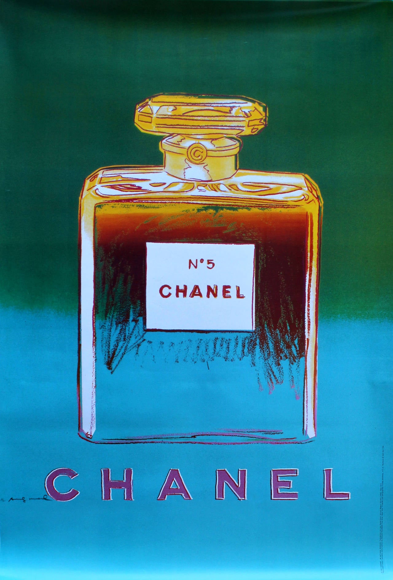 Andy Warhol - Large Original Pop Art Advertising Poster: Chanel No 5 Perfume  By Andy Warhol at 1stDibs