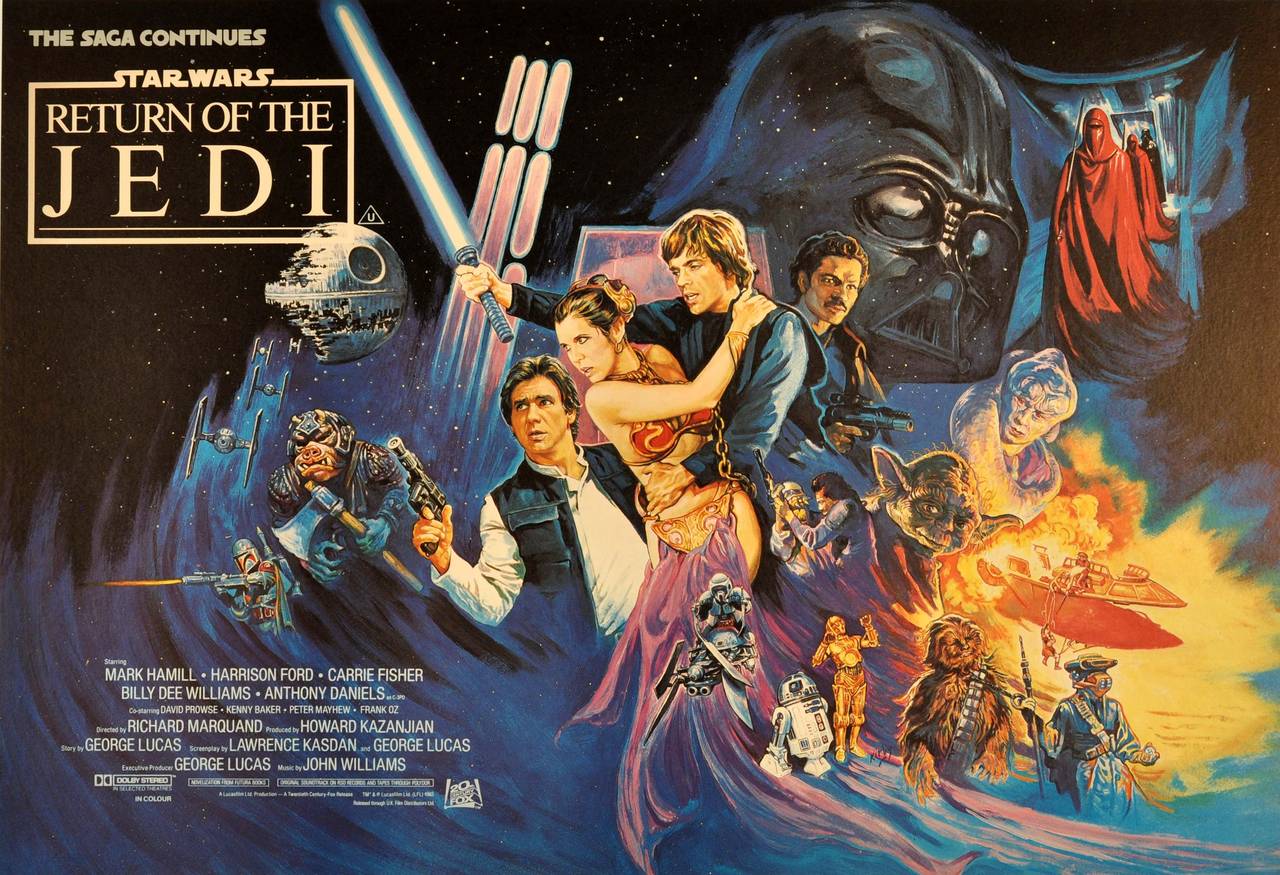 Josh Kirby Print - Original Vintage Quad Movie Poster: Star Wars Episode VI, The Return Of The Jedi